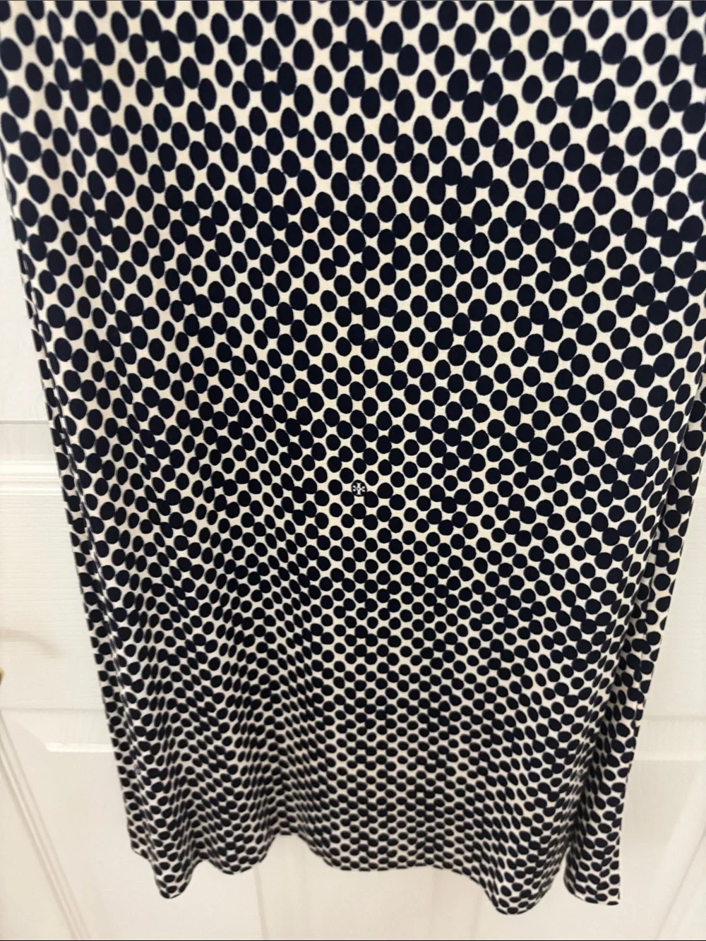 Tory Burch Black and White Sleeveless Beaded-Neck Shift Dress